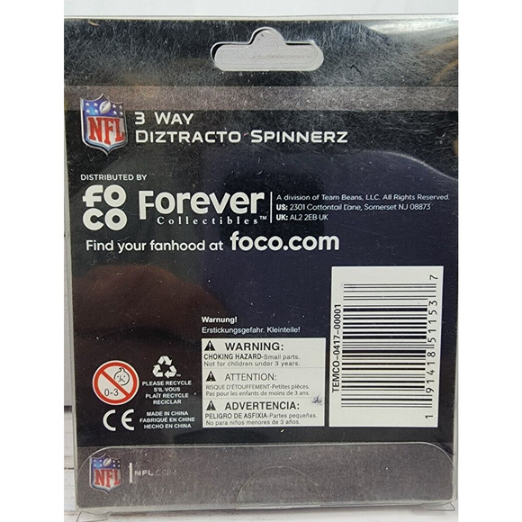 NFL Baltimore Ravens 3 Way Diztracto Fidget Spinnerz w/Team Logo in Orig. Pkg. - Picture 2 of 4